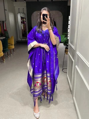 Pura Gaji Seda Kaftán Para Mujeres Ropa De Lujo Elegante Para Festival - Imagen 1 de 4