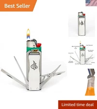Durable Stainless Steel Lighter Sleeve that Transforms into a Complete Toolkit