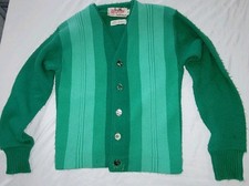 Mac Porth Sportswear Buttom Sweater Youth Sz 8J Green 100 Virgin Orlon Acrylic