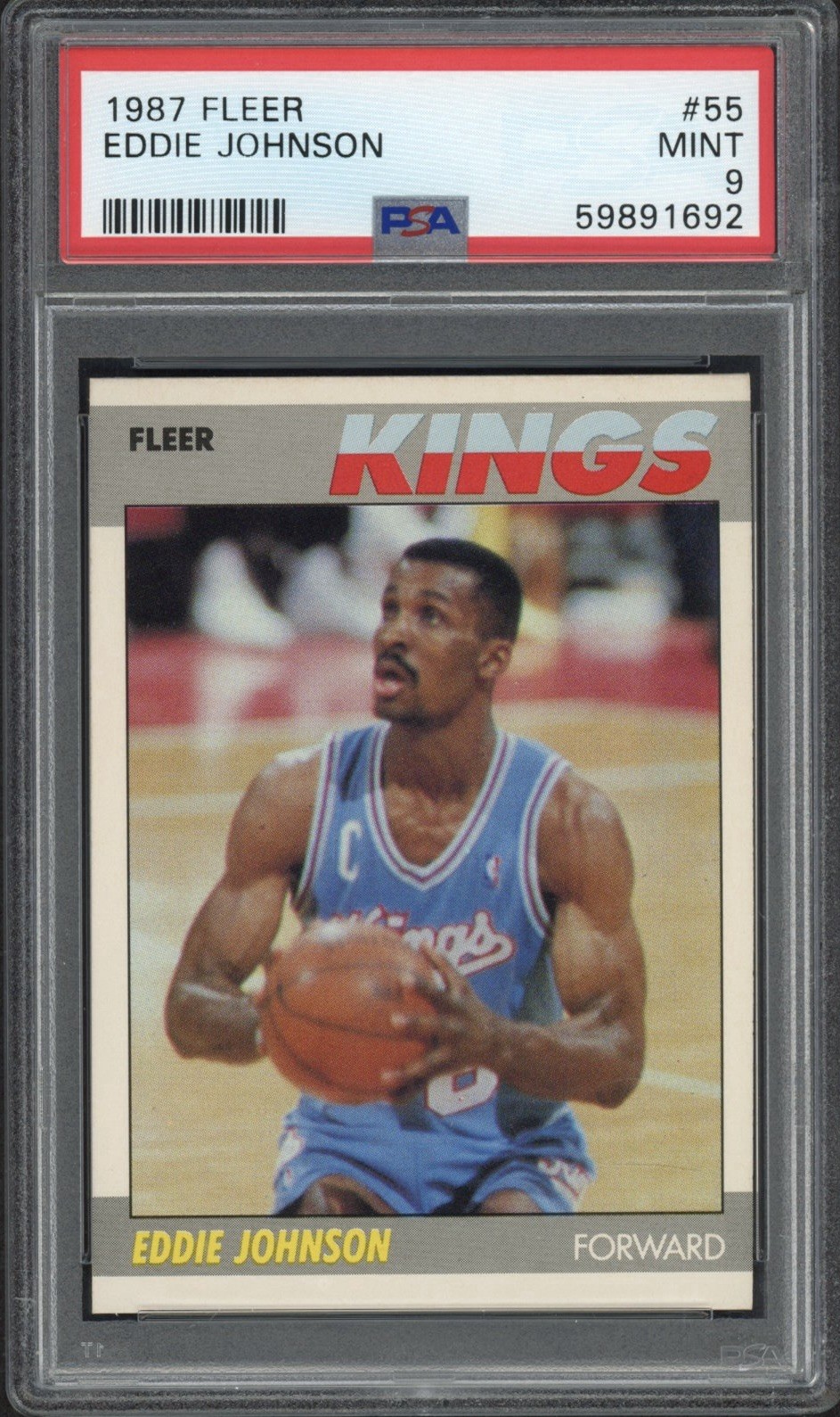 1987 Fleer Eddie Johnson #55 PSA 9 Mint Sacramento Kings