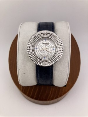 Croton Ladies 31mm Watch Silver Tone Pave Diamond Dial Blue  display picture 1