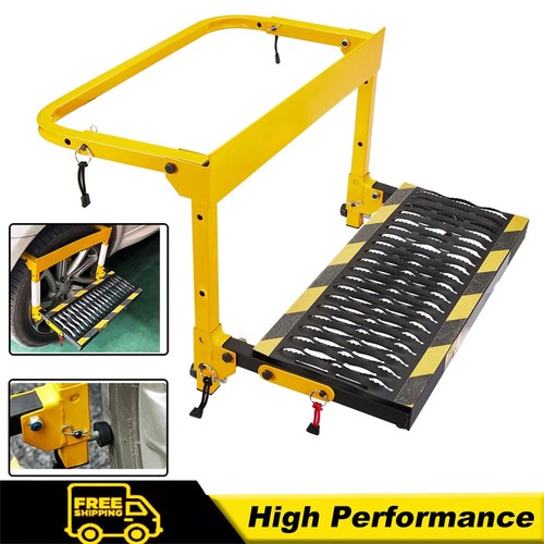 Heavy Duty Folding Tire Step Wheel Platform Adjustable for Truck SUV 350lbs New