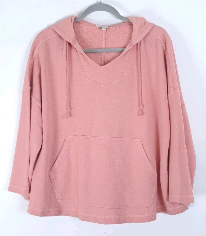 Toad & Co Womens Epiq Poncho Hoodie L Salmon Hemp Organic Cotton Outdoors