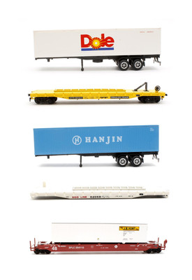 CON-COR SPUR ''HO'' KONVOLUT 3 TTX/SOO FLACHWAGEN & CONTAINER/125T EINZELWAGEN WAGONS
