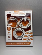 iHome TPE Light-n-ing cable to USB-A Nylon Braided Charging Cable Silicone Wrap