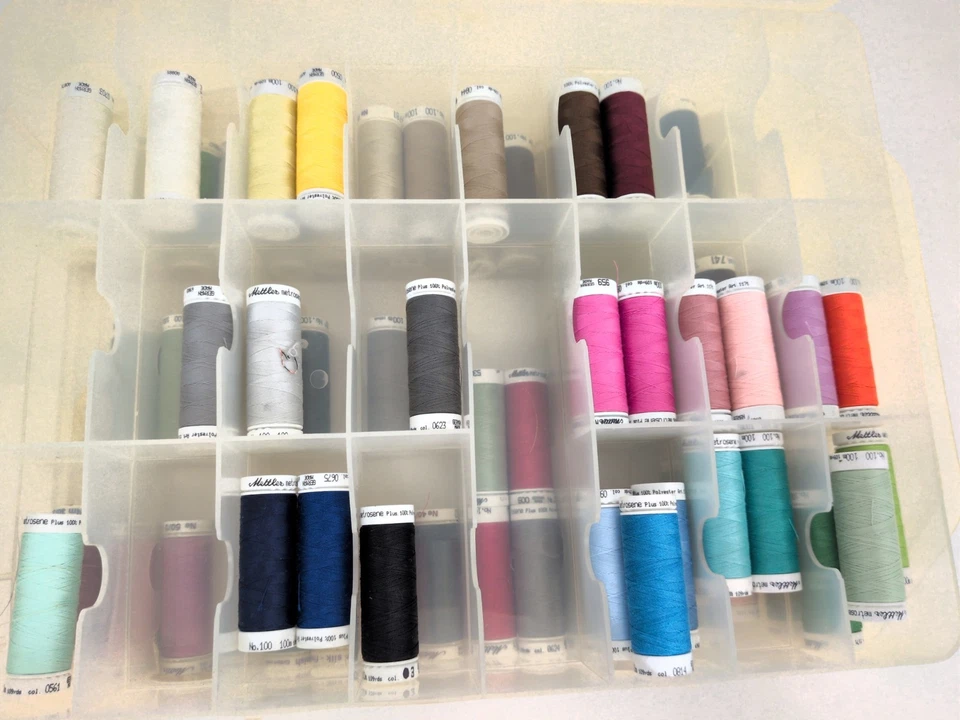 Mettler Embroidery Thread  Yarn Polyester Silk Cotton Floss 75 Spools  Case - Image 2 of 4