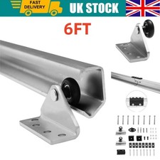 6FT Sliding Barn Wood Door Hardware Set Steel Slide Closet Rail Track Set Kit