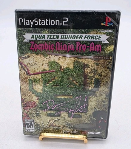Aqua Teen Hunger Force Zombie Ninja Pro-Am Sony PlayStation 2 *SEALED* SIGNED