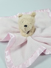 Disney Winnie The Pooh Pink Lovey Security Blanket Satin Trim