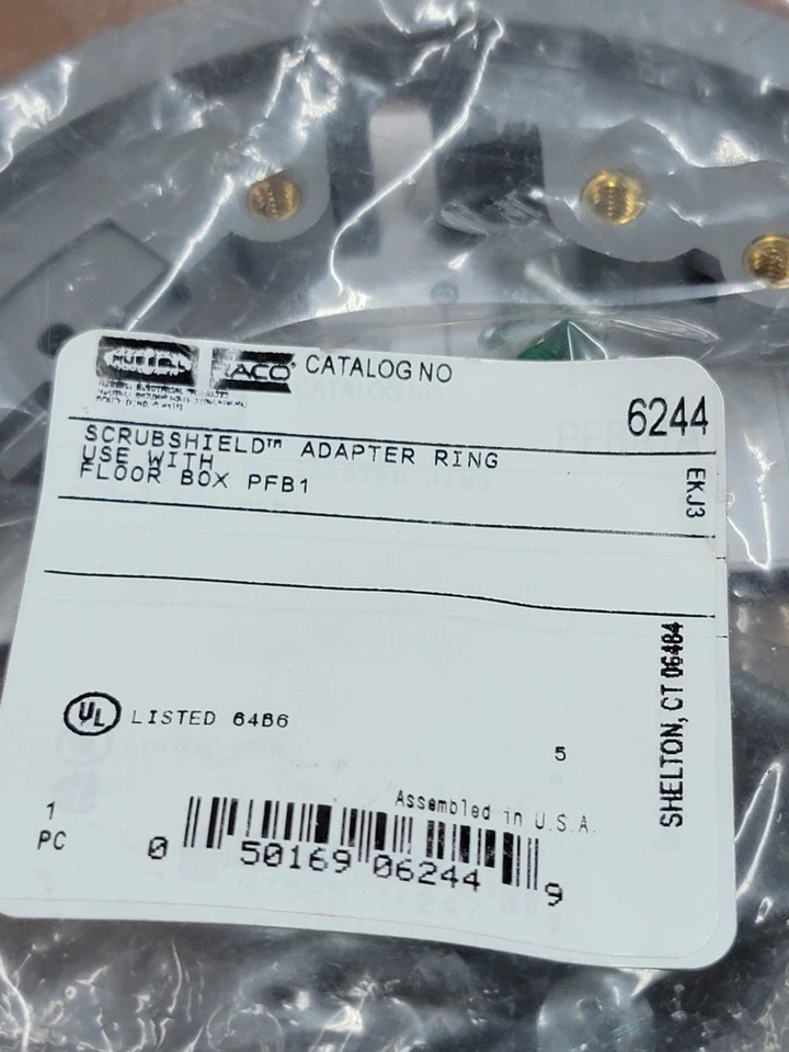 Anillo adaptador de caja de piso Hubbell Raco P-6346. Soporte de montaje Plástico Gris 6244 Foto 3 de 4