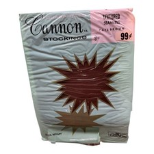 Vintage Cannon Seamless Textured Stockings 100 Nylon Cade Brown Size 9 1/2