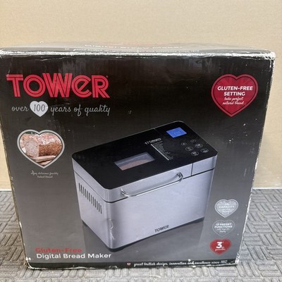 Tower T11002 Brotbackautomat Glutenfrei Digital Edelstahl Neuware, offener Karton