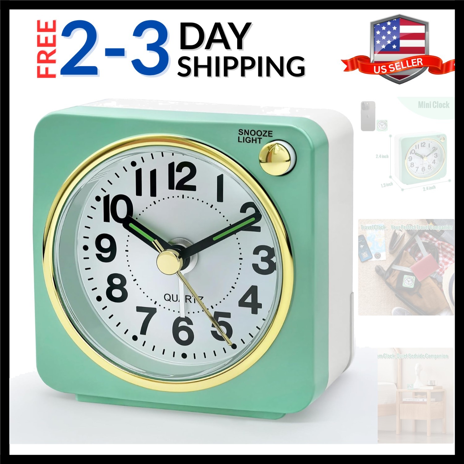 , Retro Bedside Table Clocks For...