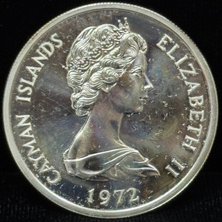1972 Cayman Island Five Dollar Proof Silver Coin