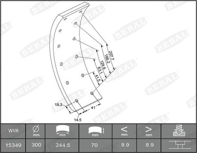 BERAL KBL15349.0-1549 Bremsbelagsatz, Trommelbremse für MERCEDES-BENZ
