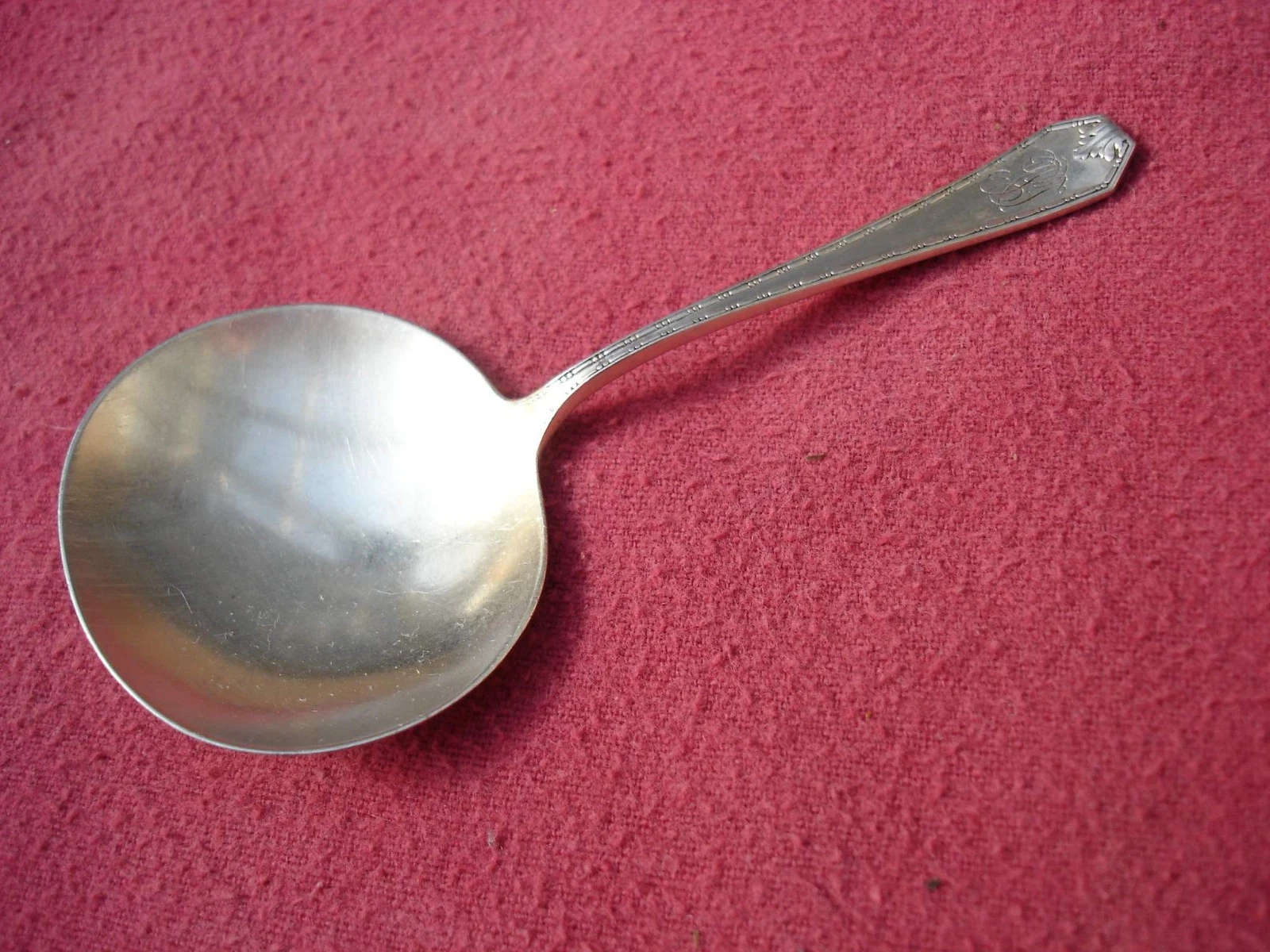 Antique Sterling Bonbon/Nut Serving Spoon with solid bowl 4 1/2"