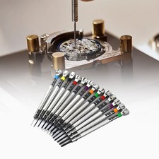 13PCS Metal Slotted Cross Screwdriver Set 0.6-2.0mm Watchmaker Repair Tool