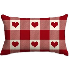 Valentines Day Pillow Covers 12x20 Birthday Gifts Heart Pattern Throw Pillow ...