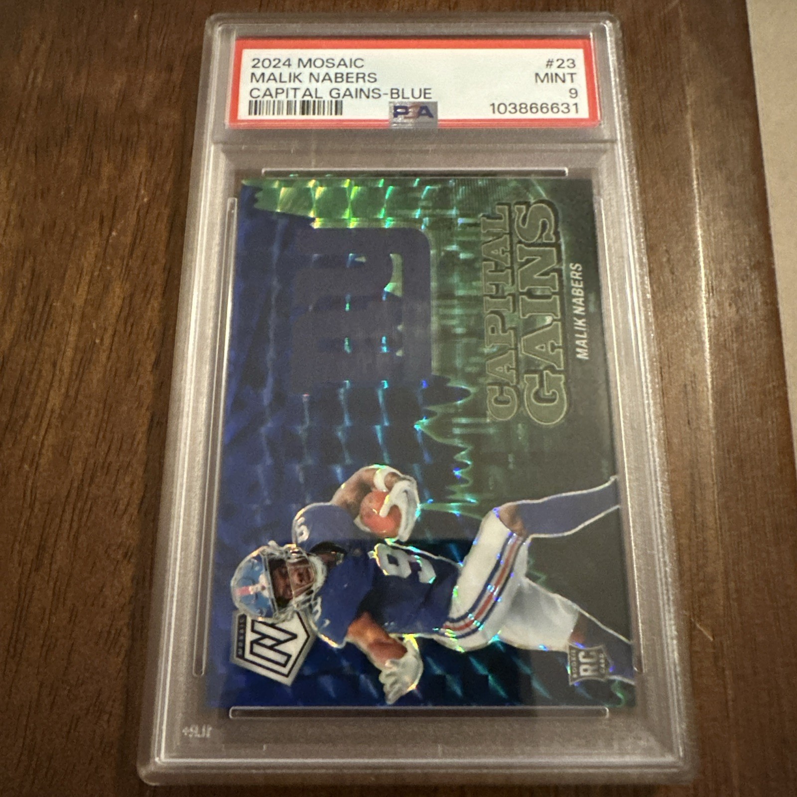 2024 PANINI MOSAIC CAPITAL GAINS BLUE MALIK NABERS ROOKIE RC #/99 PSA 9 Giants