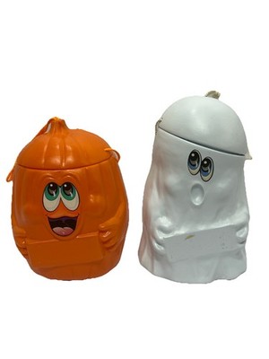 Vintage Halloween Snickers Milky Way Ghost Pumpkin Blow Mold Bucket Pail 1989