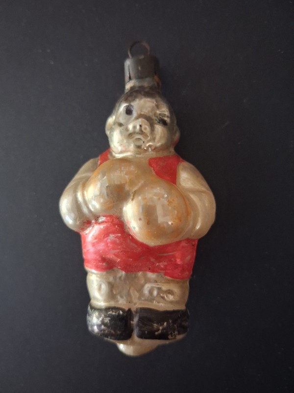 Antique German Glass Boxer Ornament 