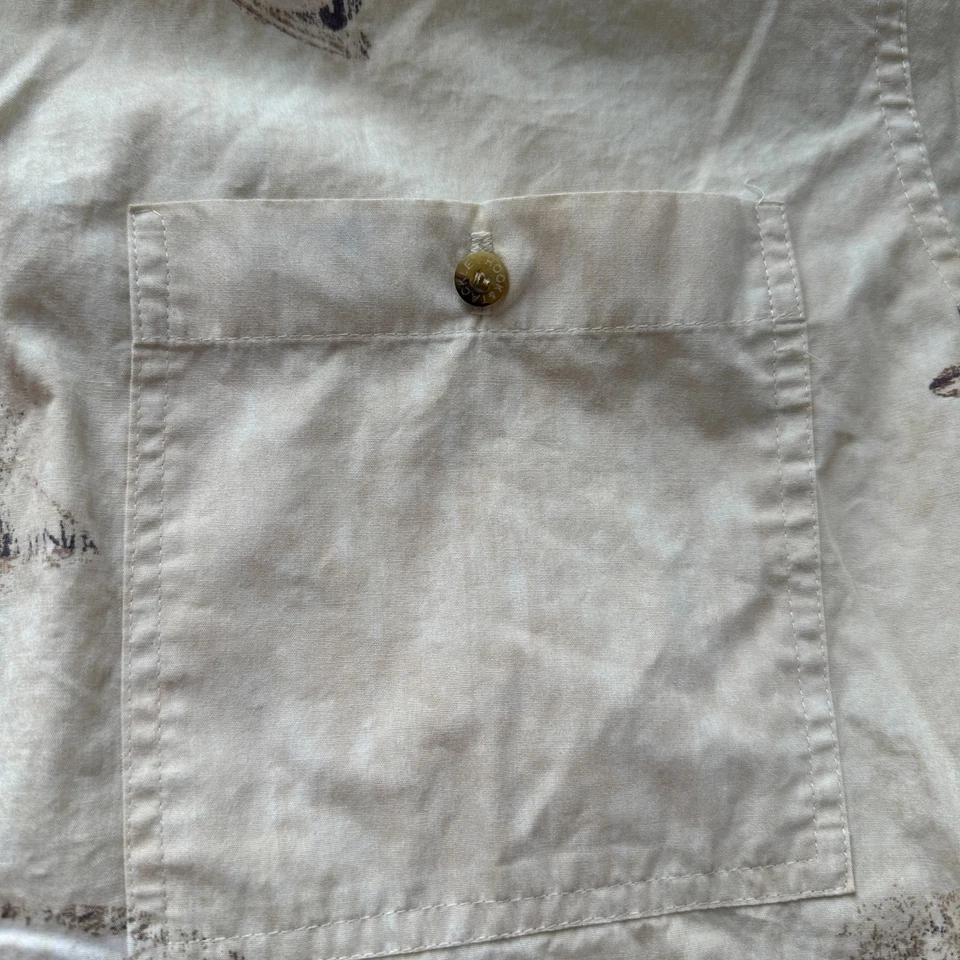 Hook & Tackle Men’s M Beige Fishing Shirt USA 100% Cotton Fish Print Outdoor - Image 2 of 4