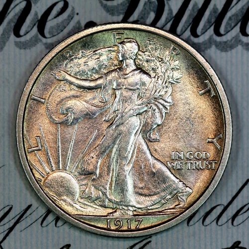 * 1917-P * NEAR+ GEM BU MS WALKING LIBERTY HALF-DOLLAR * FROM COLLECTION