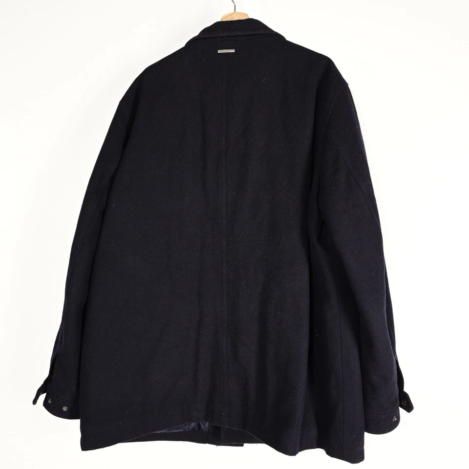 Chaqueta Michael Kors Para Hombre 2XT Azul Oscuro Manga Ling Lana Abotonada con Bolsillos Foto 2 de 4