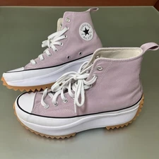 Converse Women's Run Star Hike Hi Sneaker Size 10 Pink White Platform Shoe 