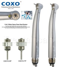 COXO Dental LED Handpiece High Speed Air Turbine E Generator Self Power 4 Hole