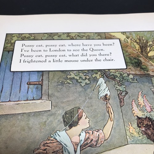 Vtg Pussy Cat London Queen 1910s Mother Goose Print Wall Art 9x12" - Picture 10 of 18