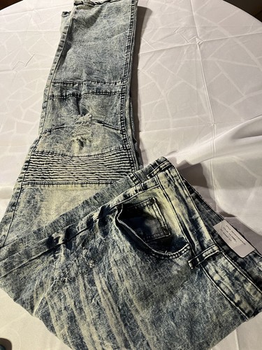 Rock Salt Jeans Mens 44 Ice Wash Distressed Skinny Fit NWT - Picture 6 of 10
