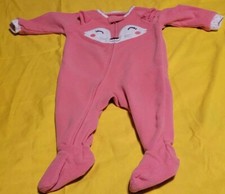 Carter's Girls size 6 months Fox footed coral blanket Sleeper