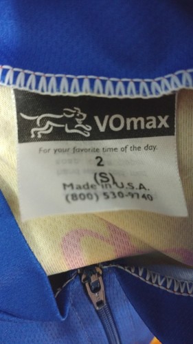 Women's VOmax Cycling Jersey Woman Tours Size 2 Multi Color 1/4 zipper Vomax - Foto 4 di 6