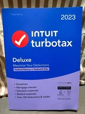 Intuit TurboTax DELUXE 2023 FEDERAL ONLY! NO STATE! Windows/Mac Open Box CD