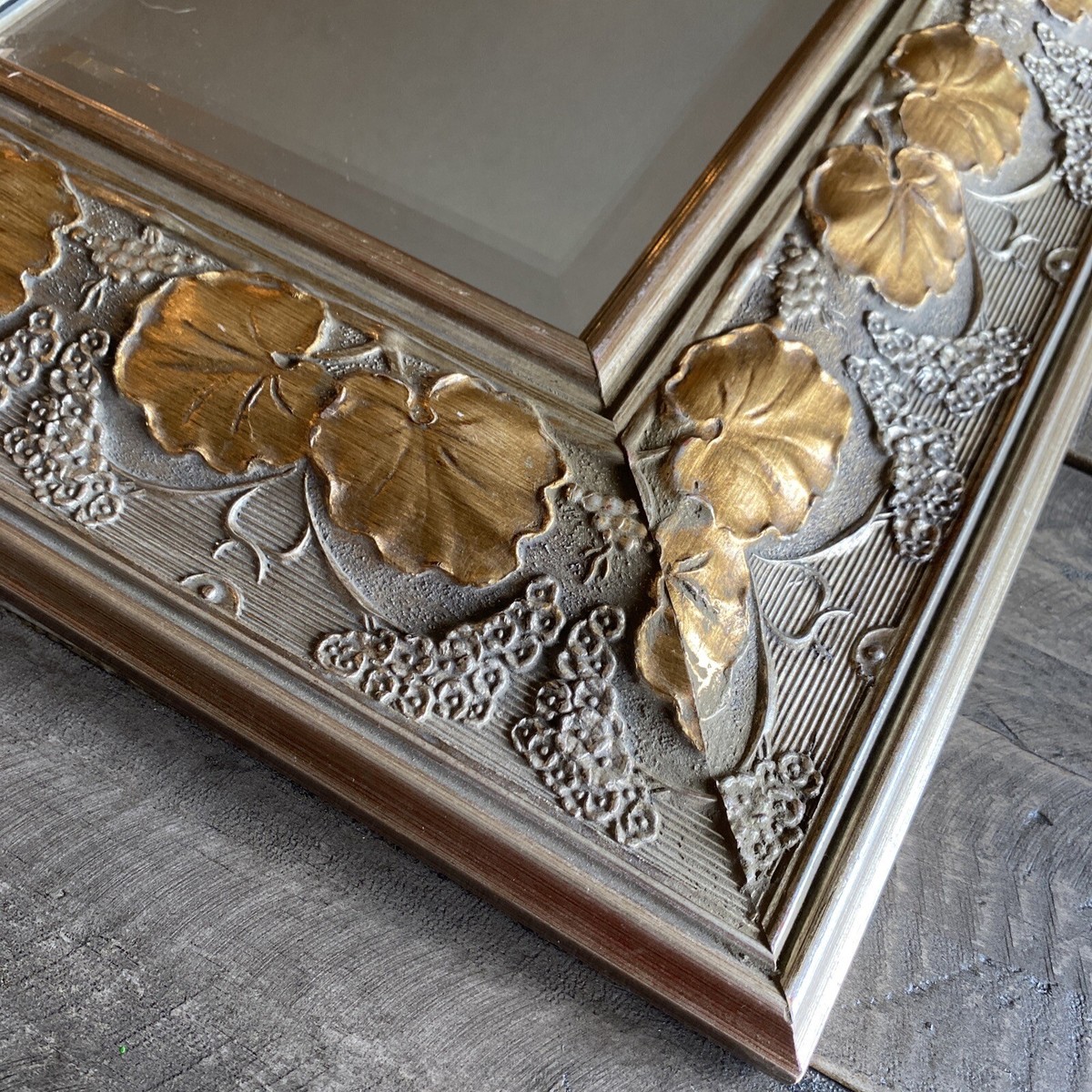 Windsor Art Mirror VTG Gold Gilded Frame, Beveled 18” X 16”/ 9.5”X