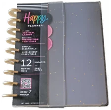 Undated Simple Essentials Happy Planner ~ Classic Vertical Layout - 12 Months