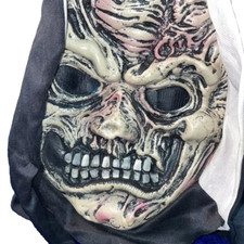 Scary Fleshless Face Hooded Shroud Creature M...