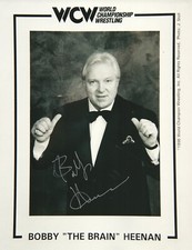m465  Bobby the Brain Heenan   signed vintage Wrestling Photo w/COA **BONUS**