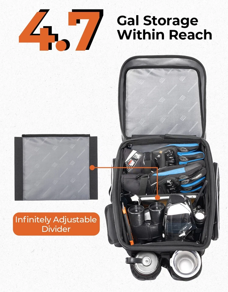 Console assento central universal apoio de braço caixa de armazenamento bolsa para Polaris Ranger Can-Am - Imagem 3 de 4