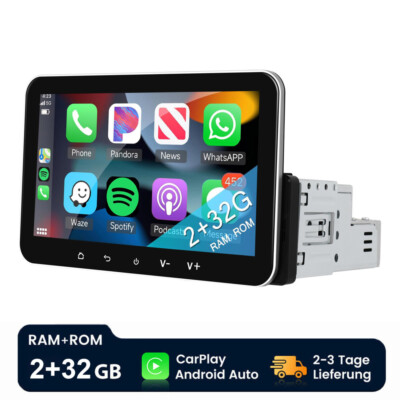 2+32GB 1DIN 7 Zoll Android 13 Autoradio mit Apple Carplay GPS NAV WIFI DSP BT FM