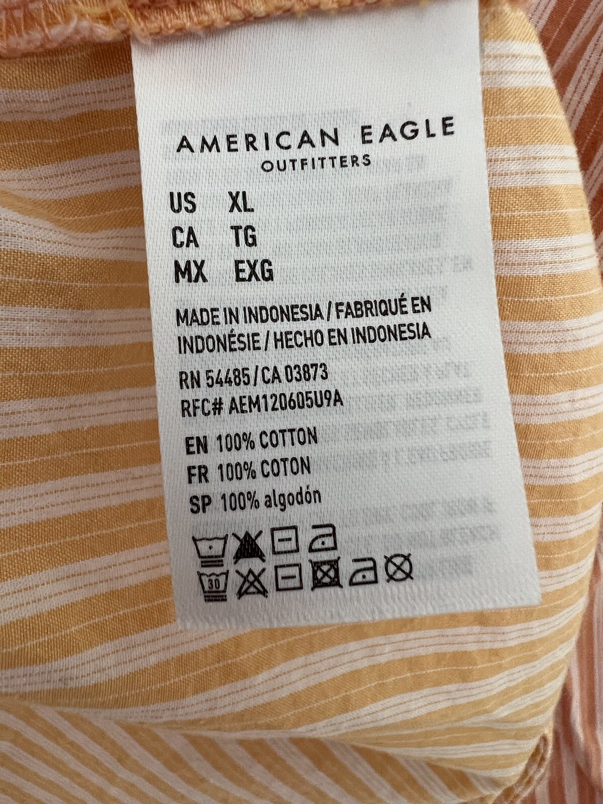 American Eagle stripped button down Cotton  shirt… - image 5