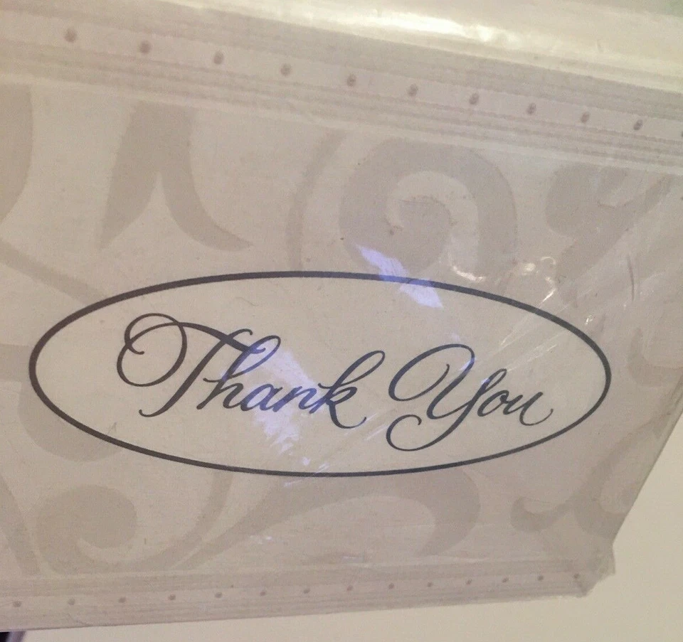 Thank You Cards 25 Count Package Silver And Wedding White Cards & Envelopes NEW - Image 3 of 4