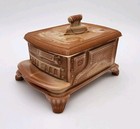 Vintage LG Wright Caramel Brown Slag Glass Stove Butter Candy Dish Daisy Button