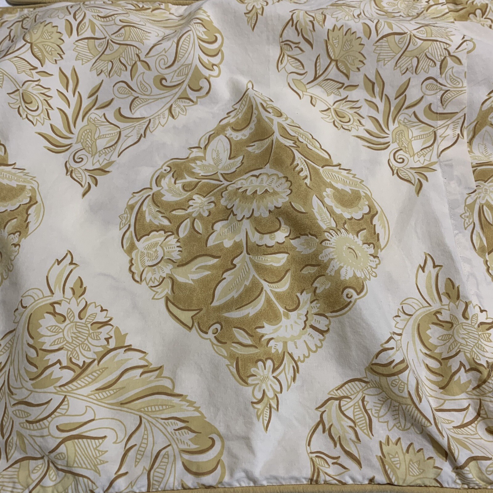 Set Of 2 Pottery Barn Pillow Shams Std Isabelle Medallion Floral Yellow Cotton