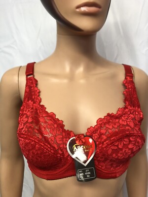 Women's Bra Ancona Size 100 D Color Red New !!