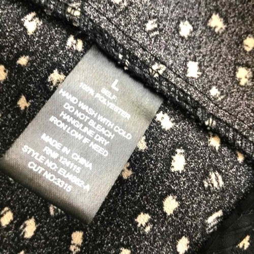 Blazer Jacket Size Large Black Creme Unstructured Drape Front Polka Dot Spring - Picture 7 of 8