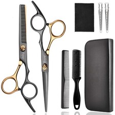 Professional Hair Cutting Scissors Barbers Shears Set with Carrying Case