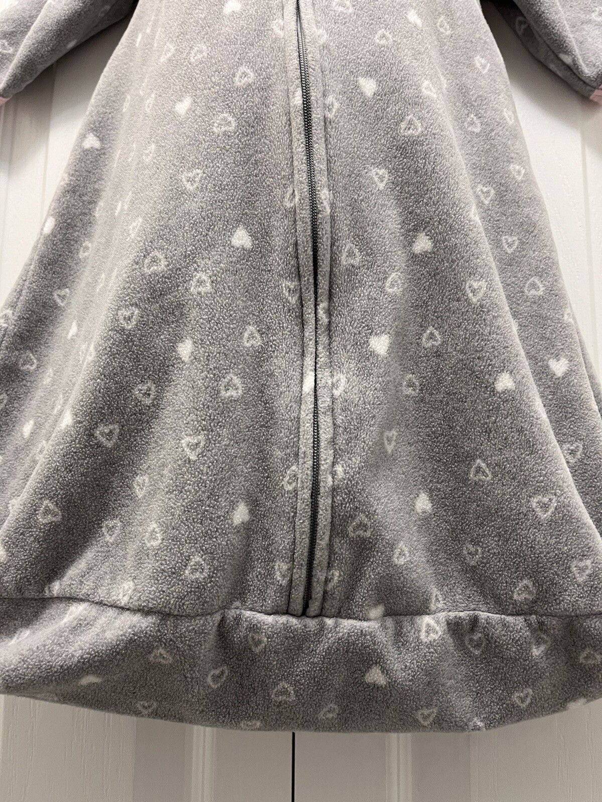 Carter's Baby Girls Fleece Sleep Bag Sz S Infant Sack Winter Gray/White