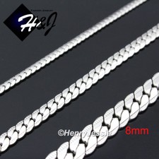 18-40"MEN Stainless Steel 8mm Silver Diamond Cut Miami Cuban Chain Necklace N161